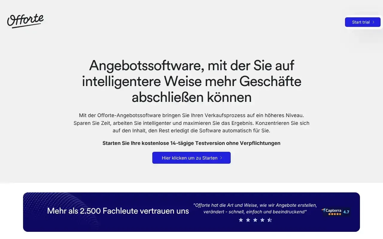 Screenshot von Offorte