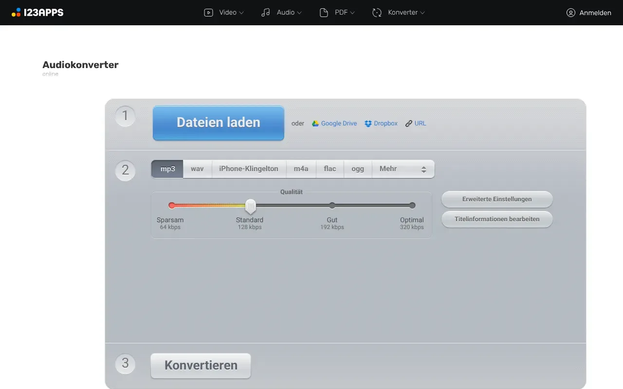 Screenshot von Online Audio Converter