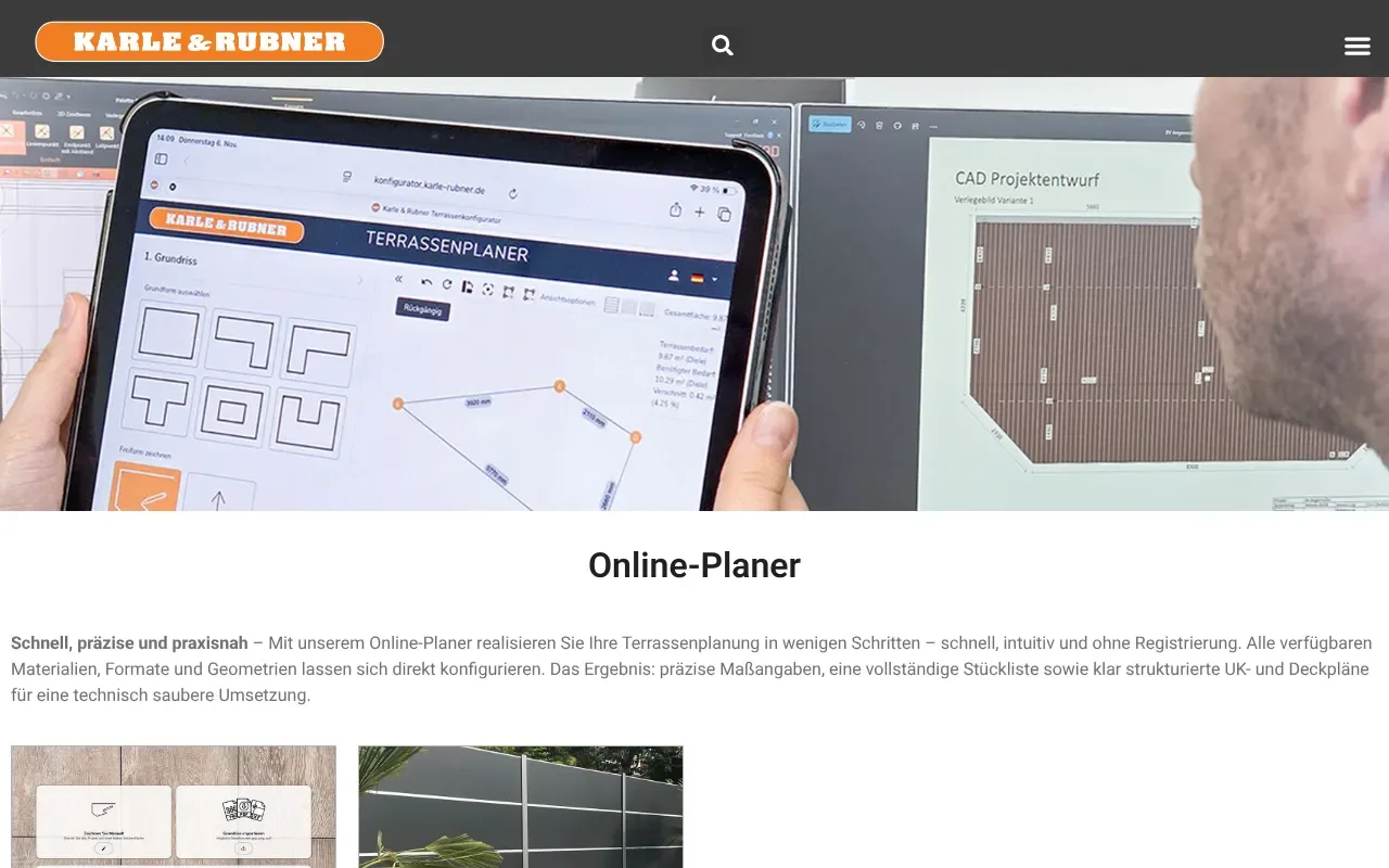 Screenshot von Online-Planer