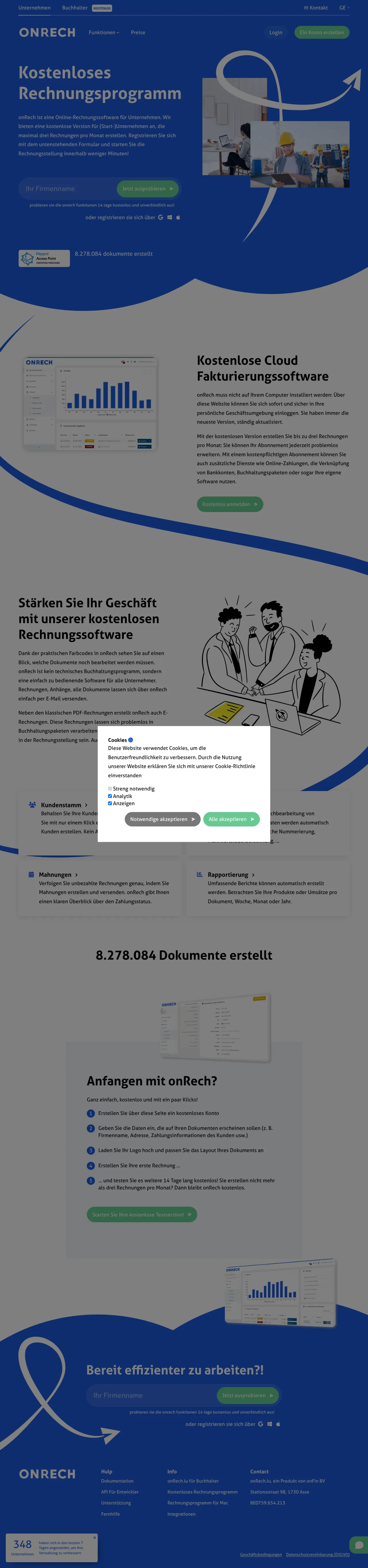 Vollständiger Screenshot von onRech