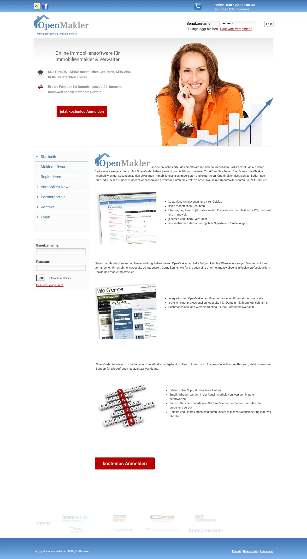 Vollständiger Screenshot von OpenMakler