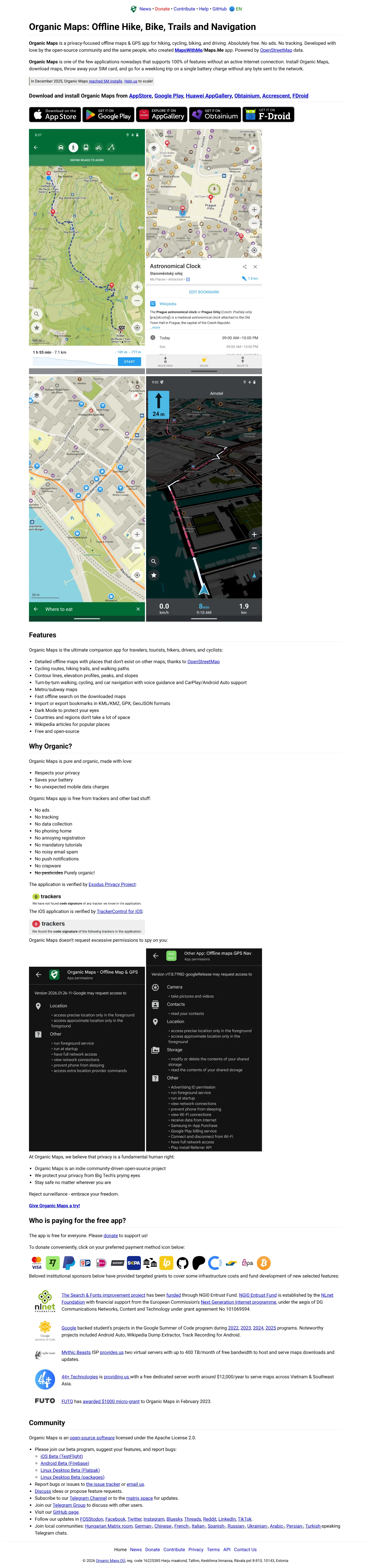Vollständiger Screenshot von Organic Maps