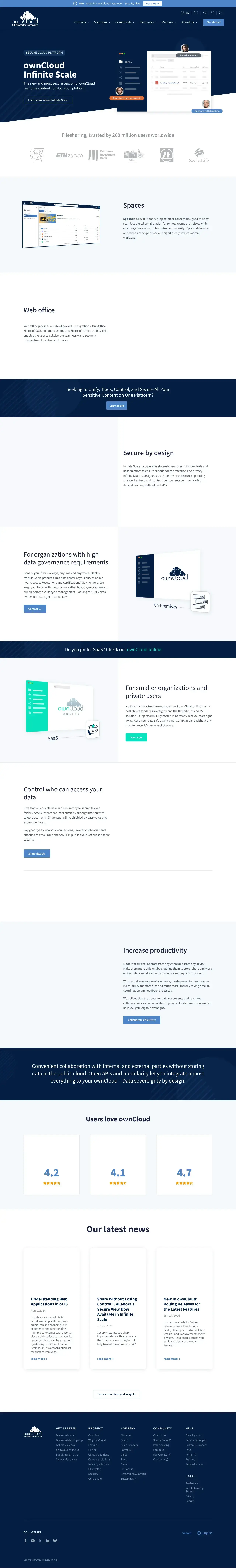 Vollständiger Screenshot von ownCloud