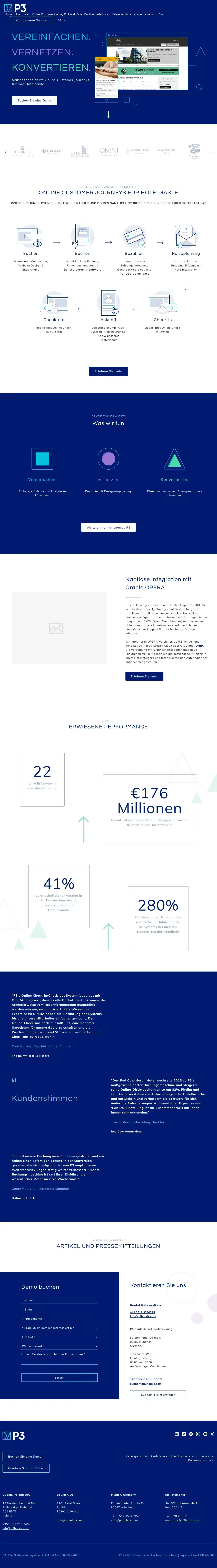 Vollständiger Screenshot von P3 Hotel Software