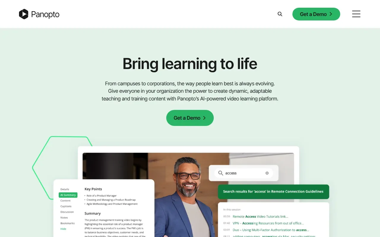 Screenshot von Panopto