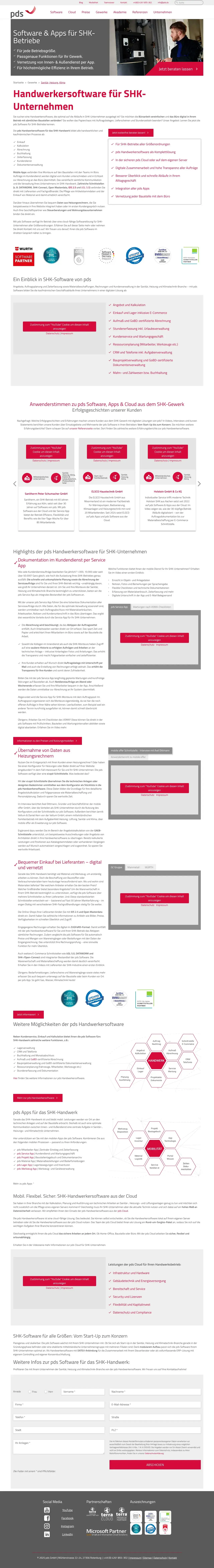 Vollständiger Screenshot von pds Software