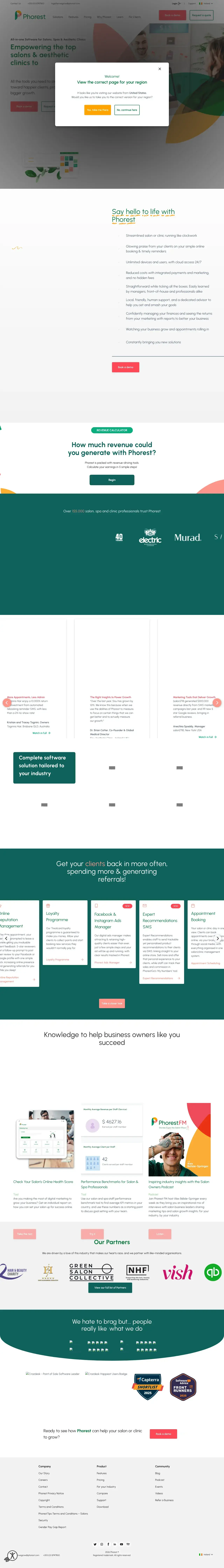 Vollständiger Screenshot von Phorest