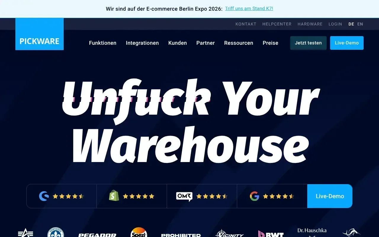 Screenshot von Pickware