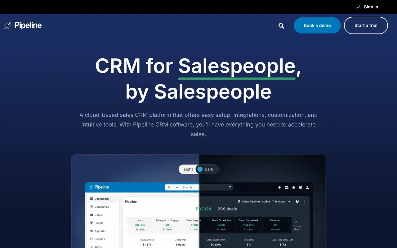 Screenshot von Pipeline CRM