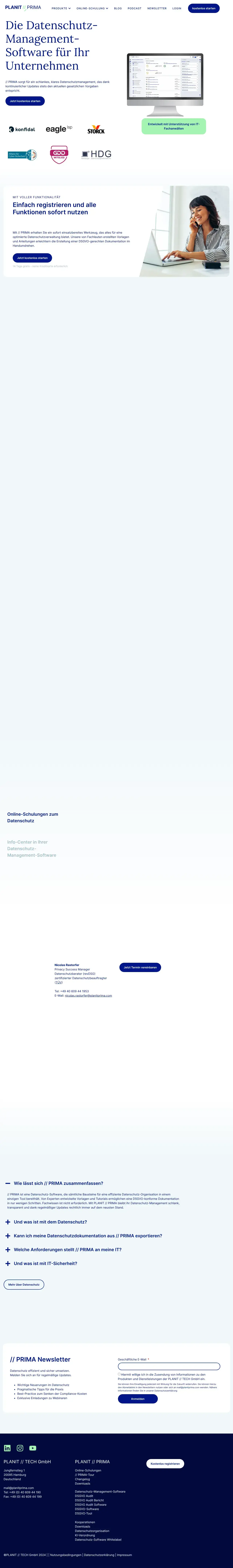 Vollständiger Screenshot von PLANIT // PRIMA