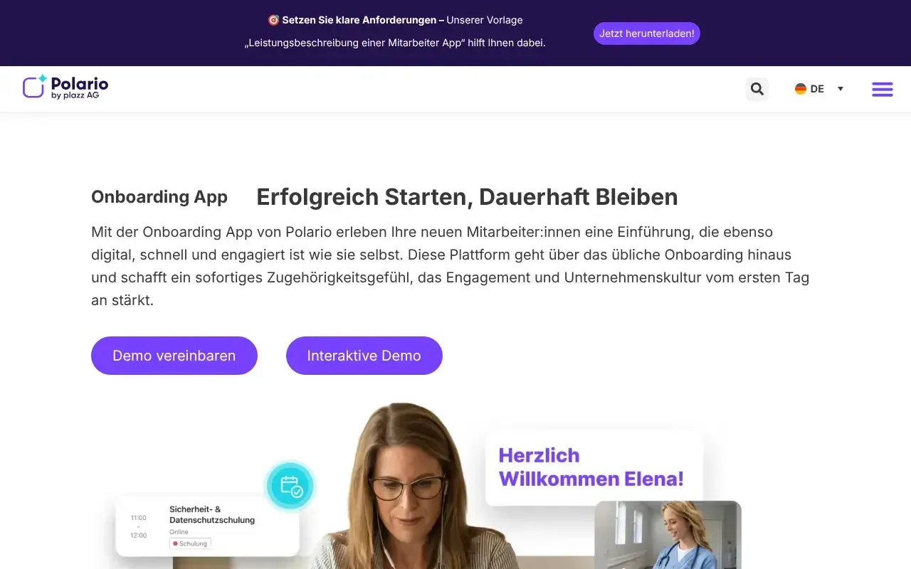 Screenshot von Polario Onboarding App