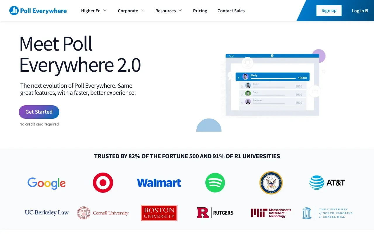 Screenshot von Poll Everywhere