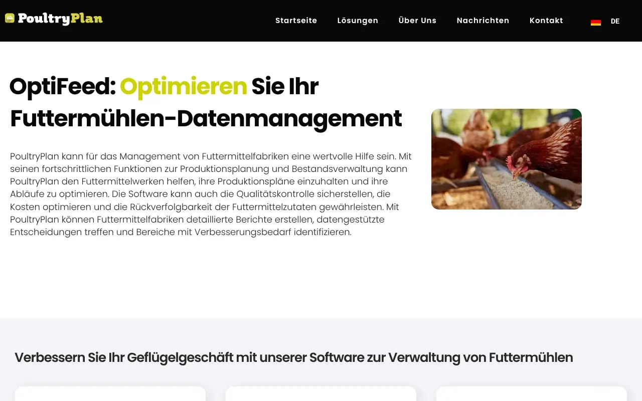 Screenshot von PoultryPlan OptiFeed