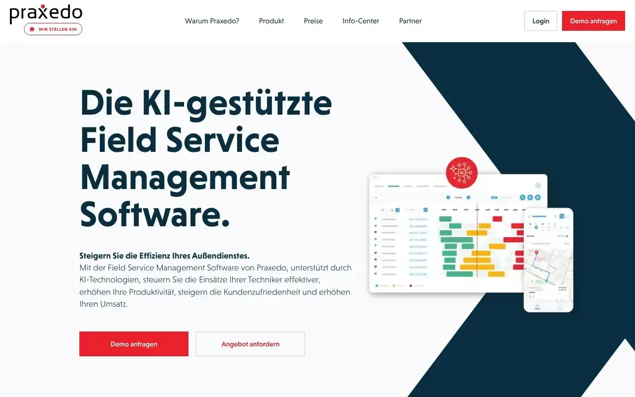 Screenshot von Praxedo