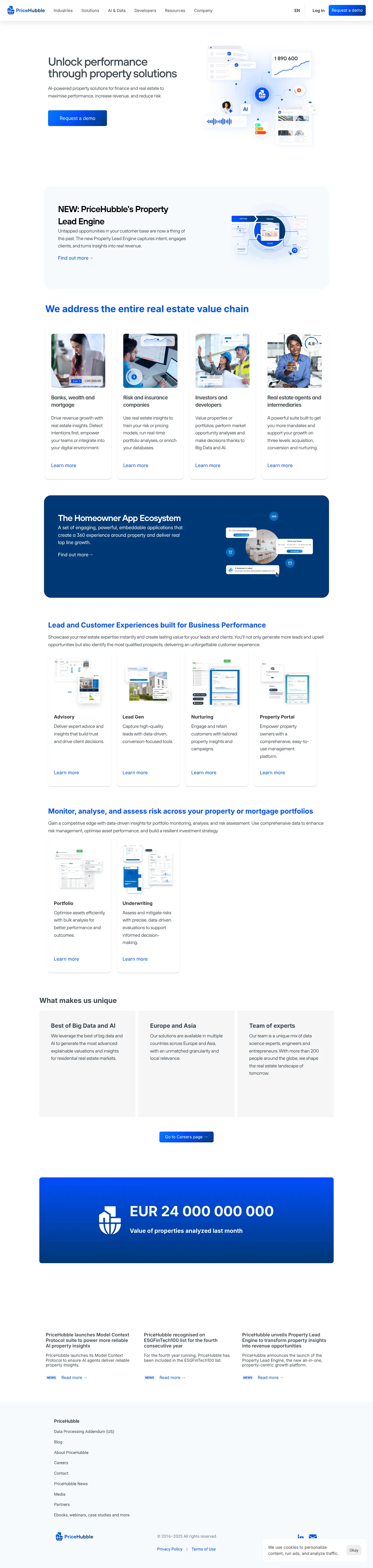 Vollständiger Screenshot von PriceHubble