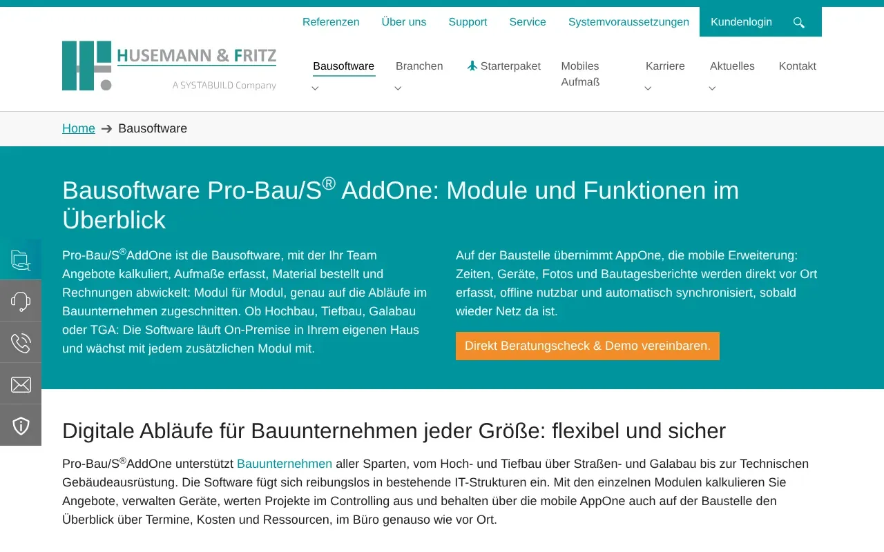 Screenshot von Pro-Bau/S® AddOne