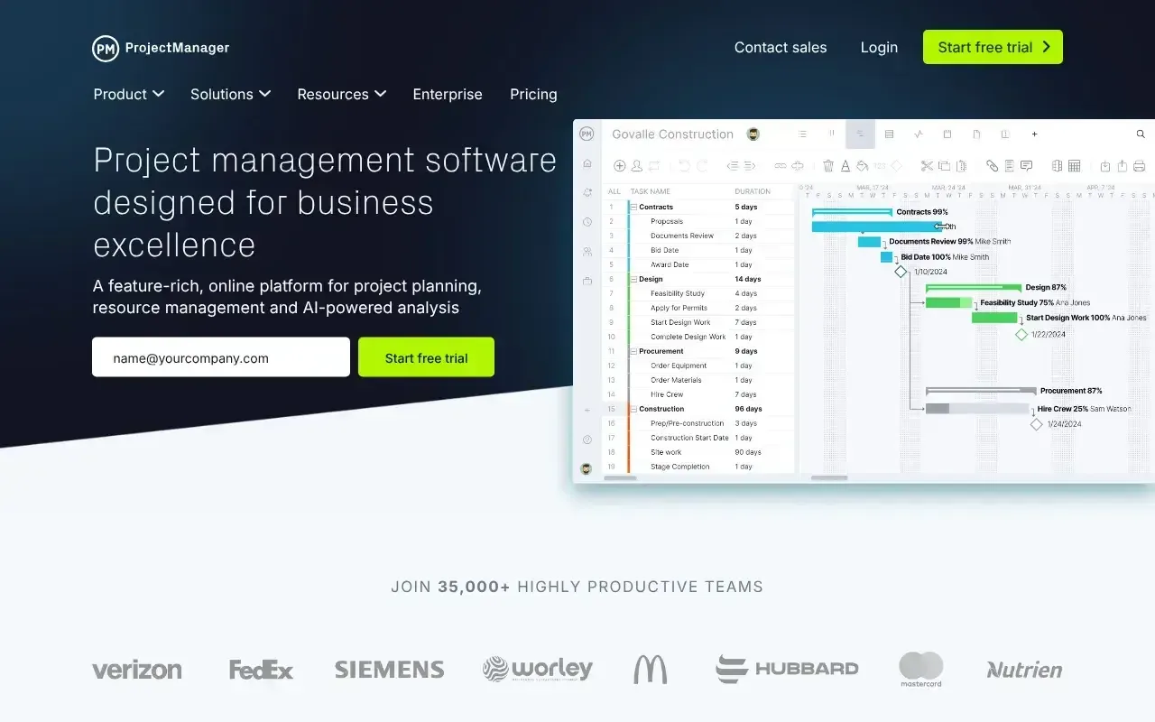Screenshot von ProjectManager