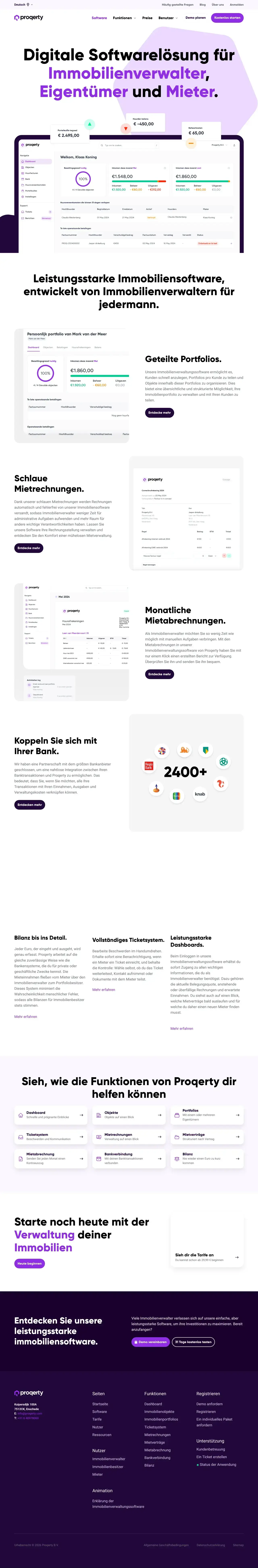 Vollständiger Screenshot von Proqerty