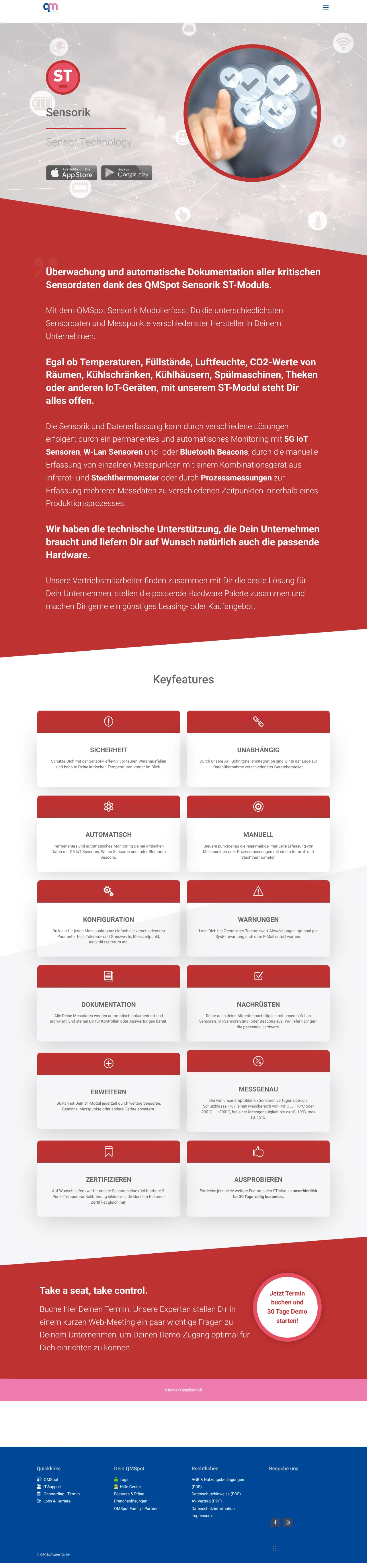 Vollständiger Screenshot von QMSpot