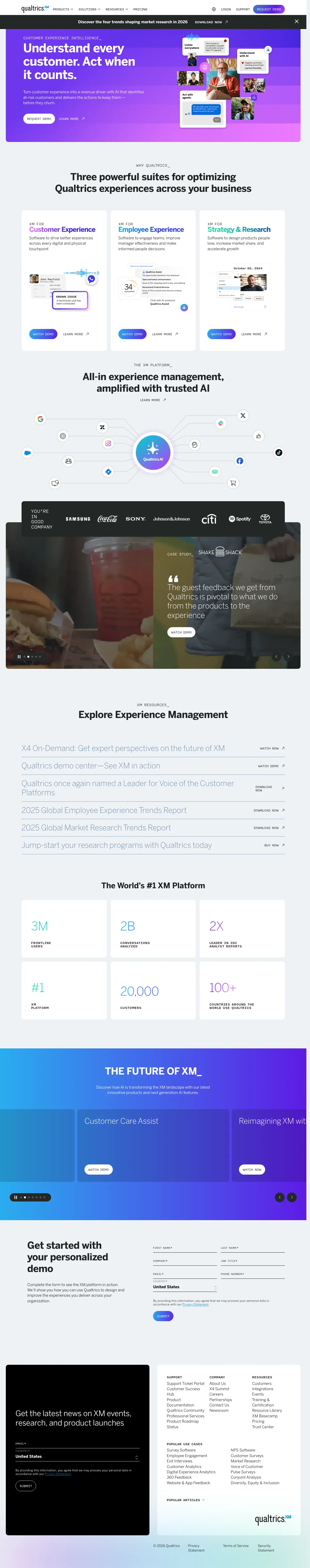 Vollständiger Screenshot von Qualtrics