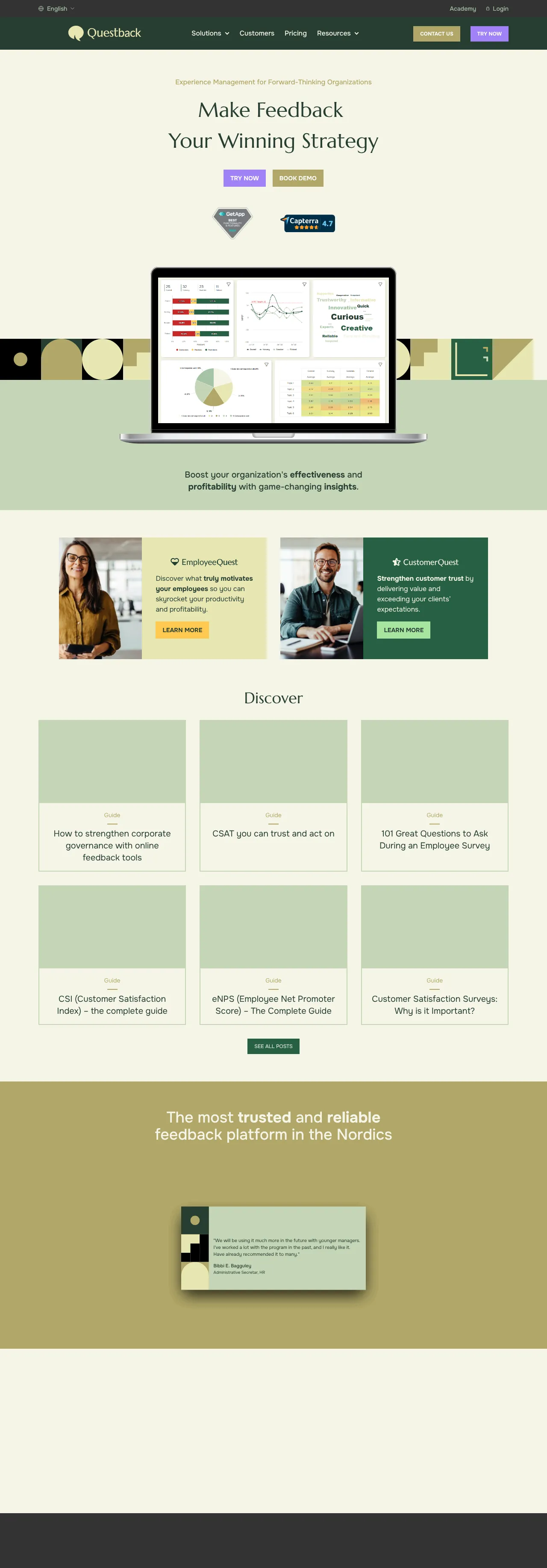 Vollständiger Screenshot von Questback