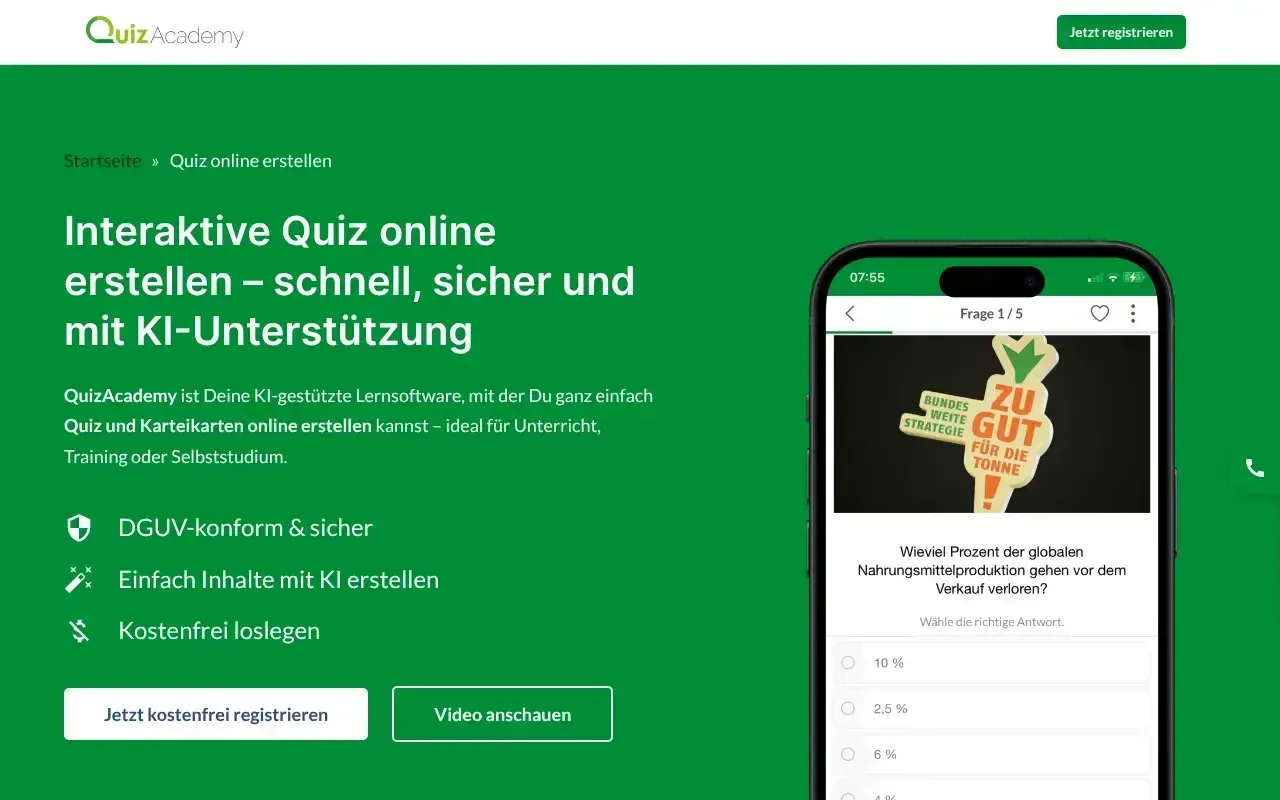 Screenshot von QuizAcademy