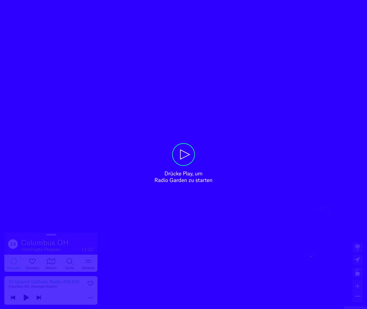 Vollständiger Screenshot von Radio Garden