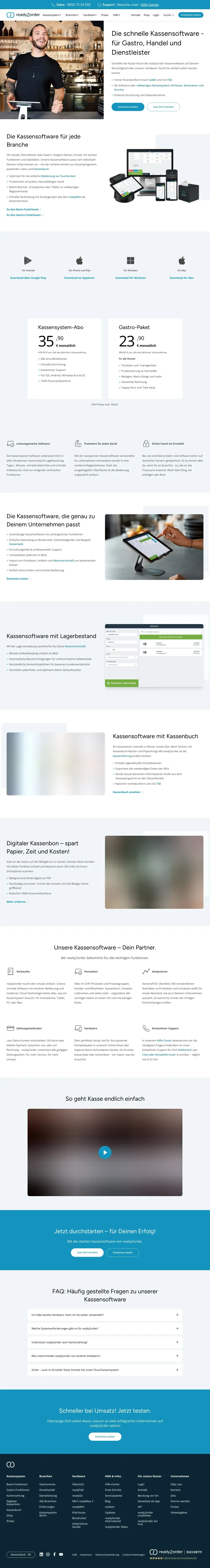 Vollständiger Screenshot von ready2order