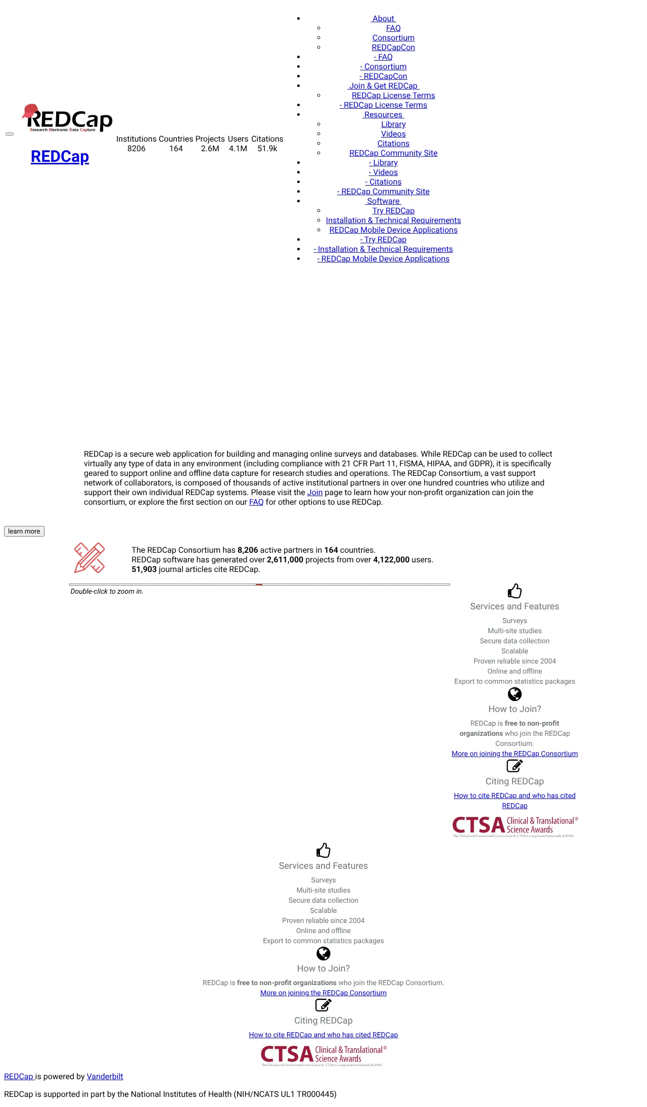 Vollständiger Screenshot von REDCap