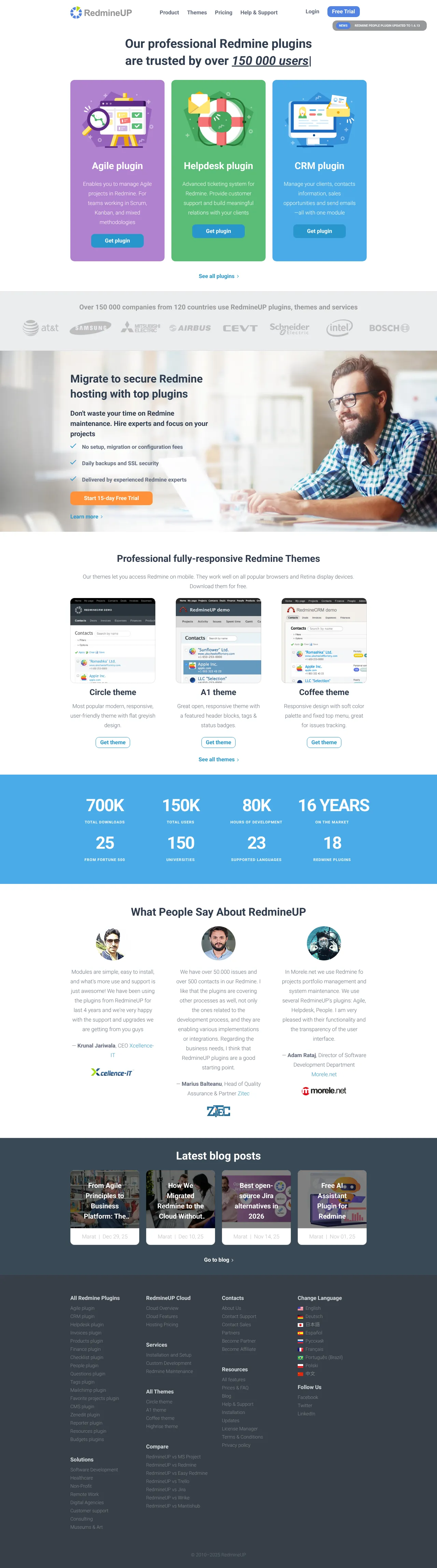 Vollständiger Screenshot von RedmineUP