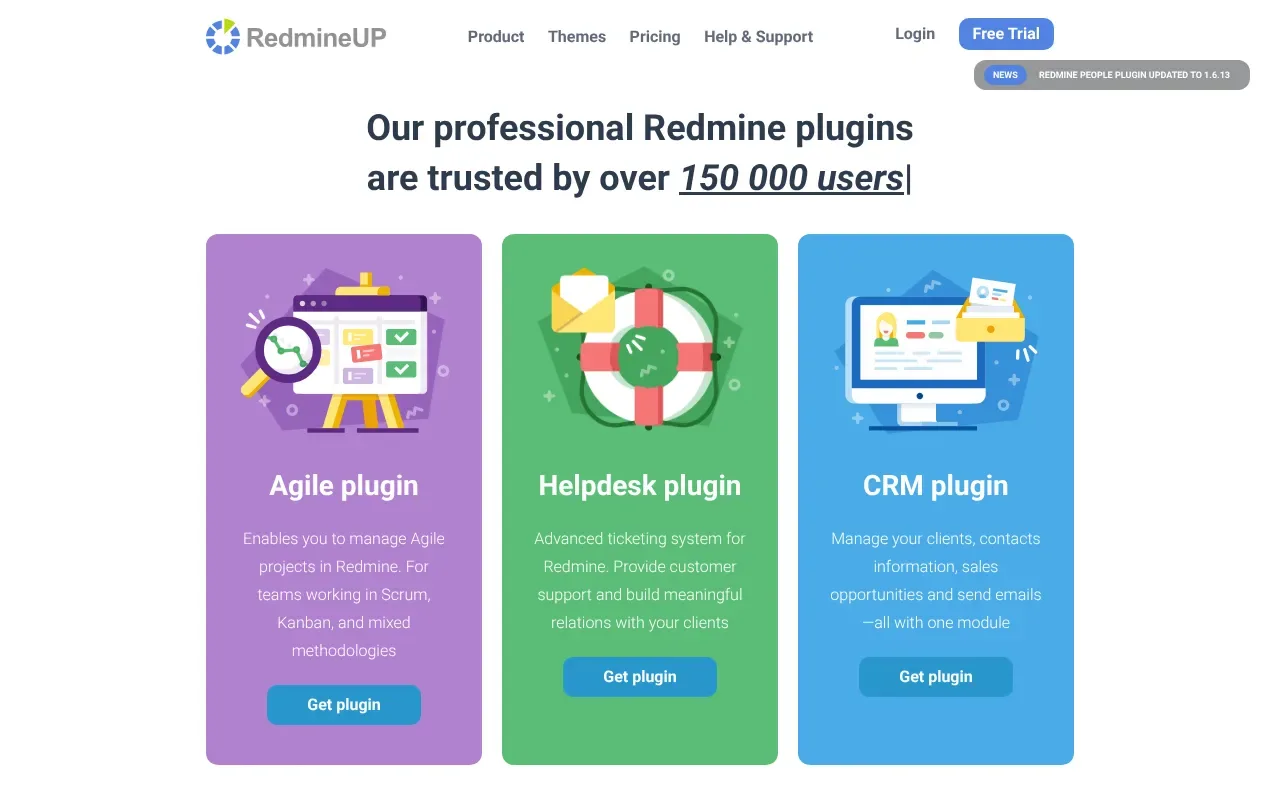 Screenshot von RedmineUP