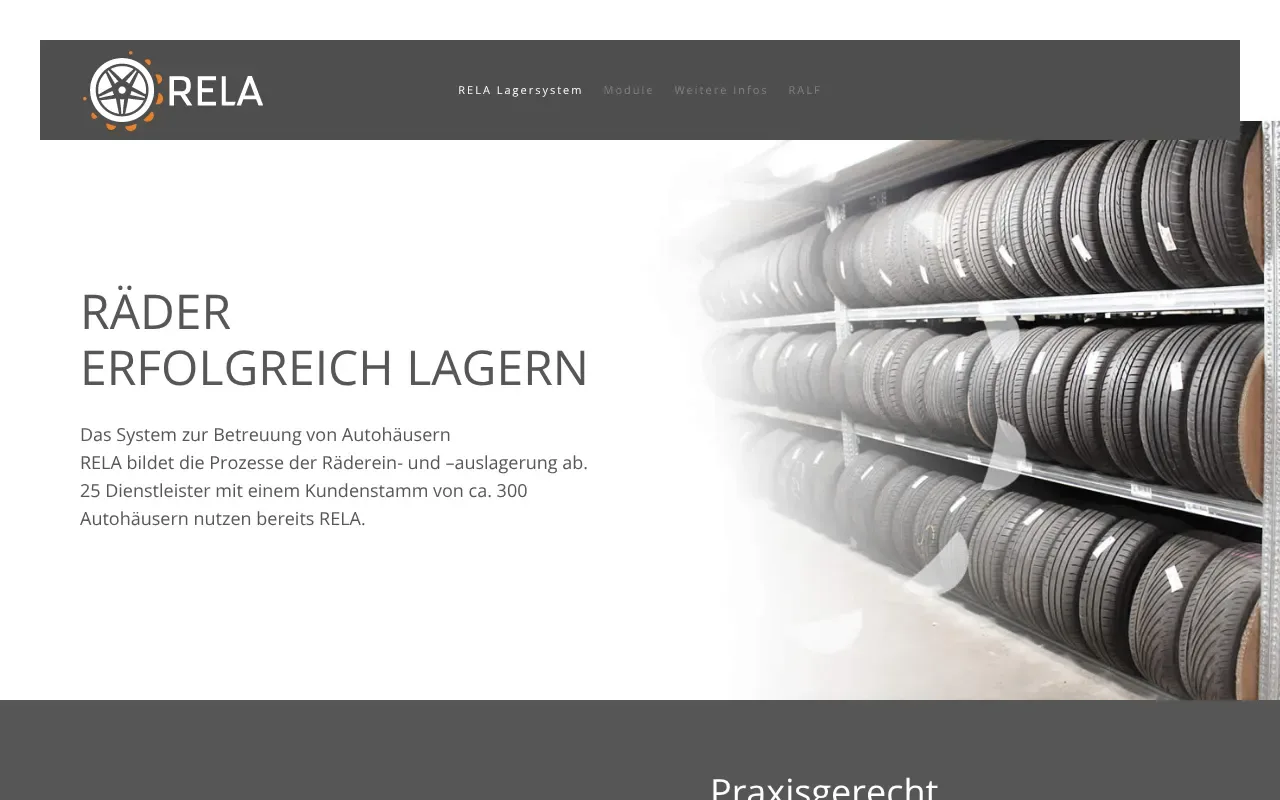 Screenshot von RELA Reifenlagersoftware