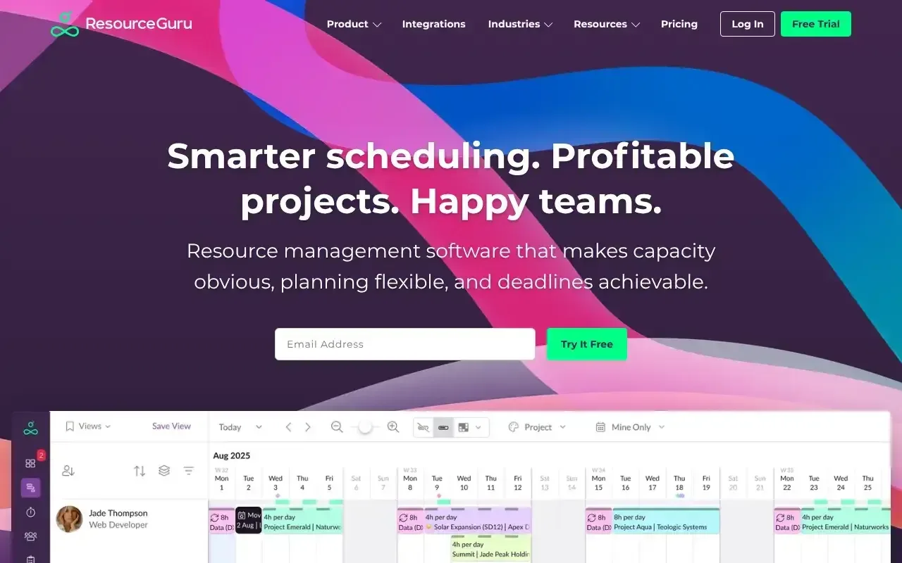 Screenshot von Resource Guru