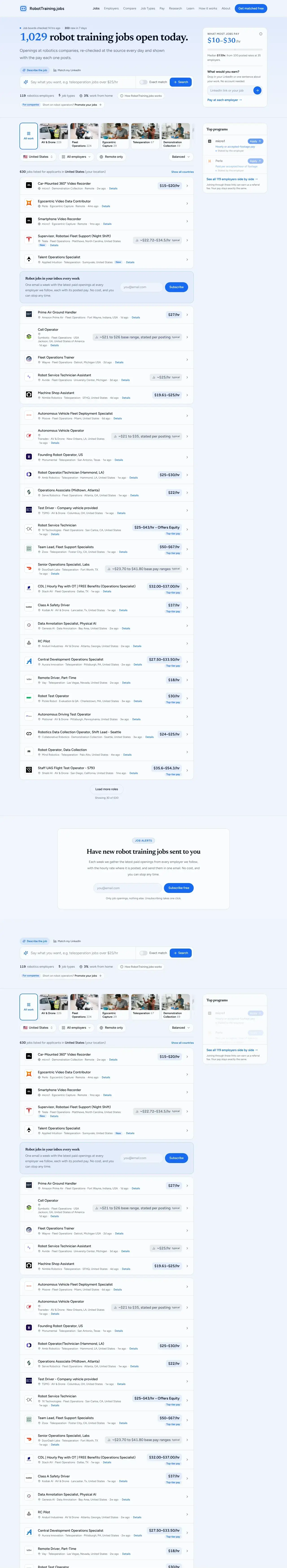 Vollständiger Screenshot von RobotTraining.jobs
