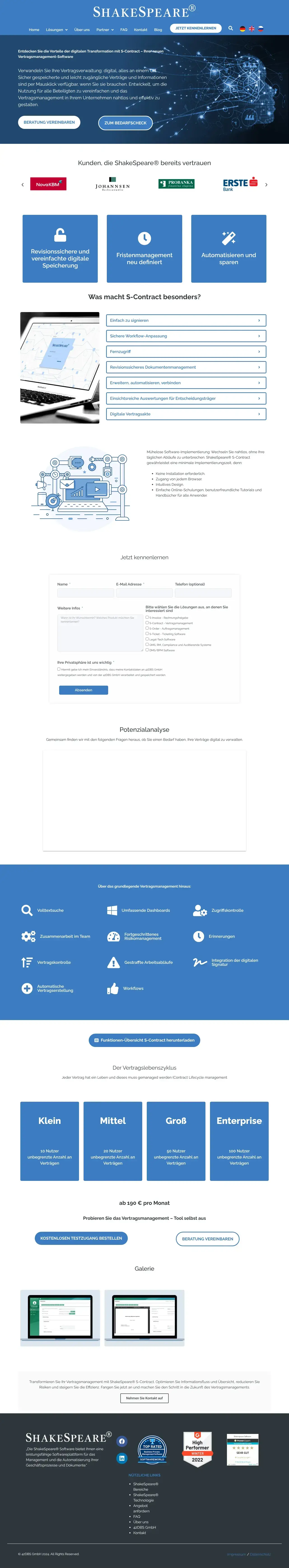 Vollständiger Screenshot von S-Contract