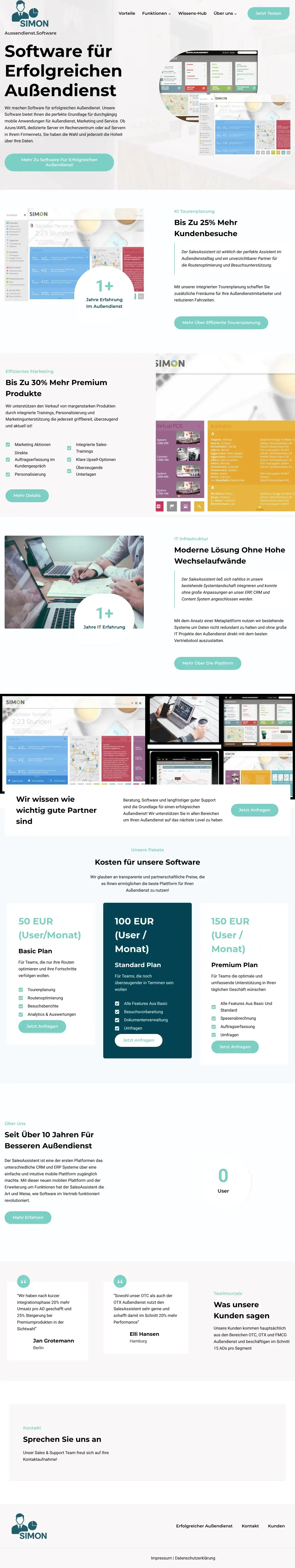 Vollständiger Screenshot von SalesAssistent