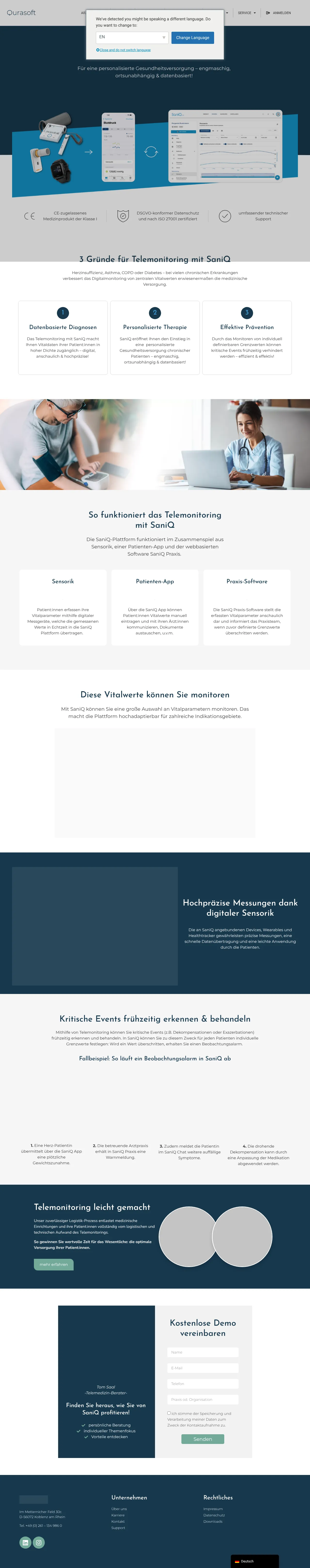 Vollständiger Screenshot von SaniQ