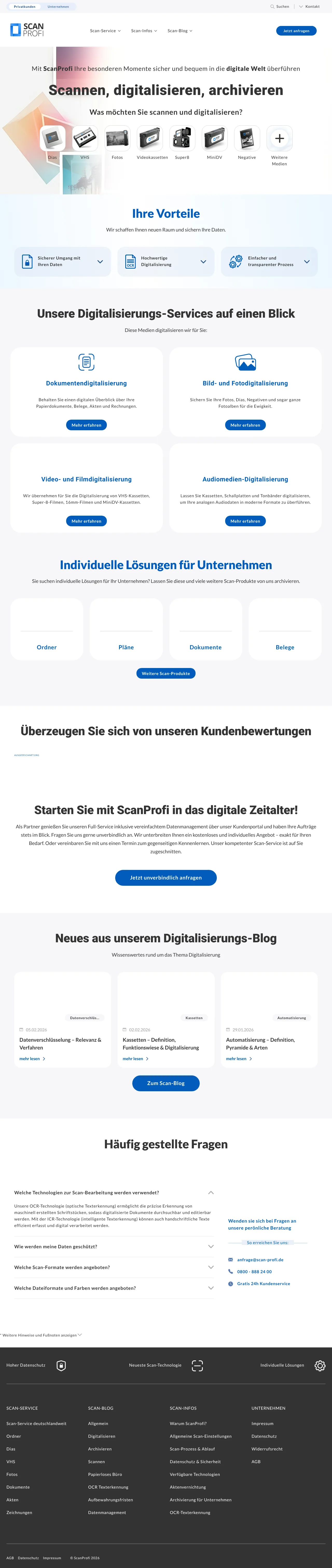 Vollständiger Screenshot von ScanProfi