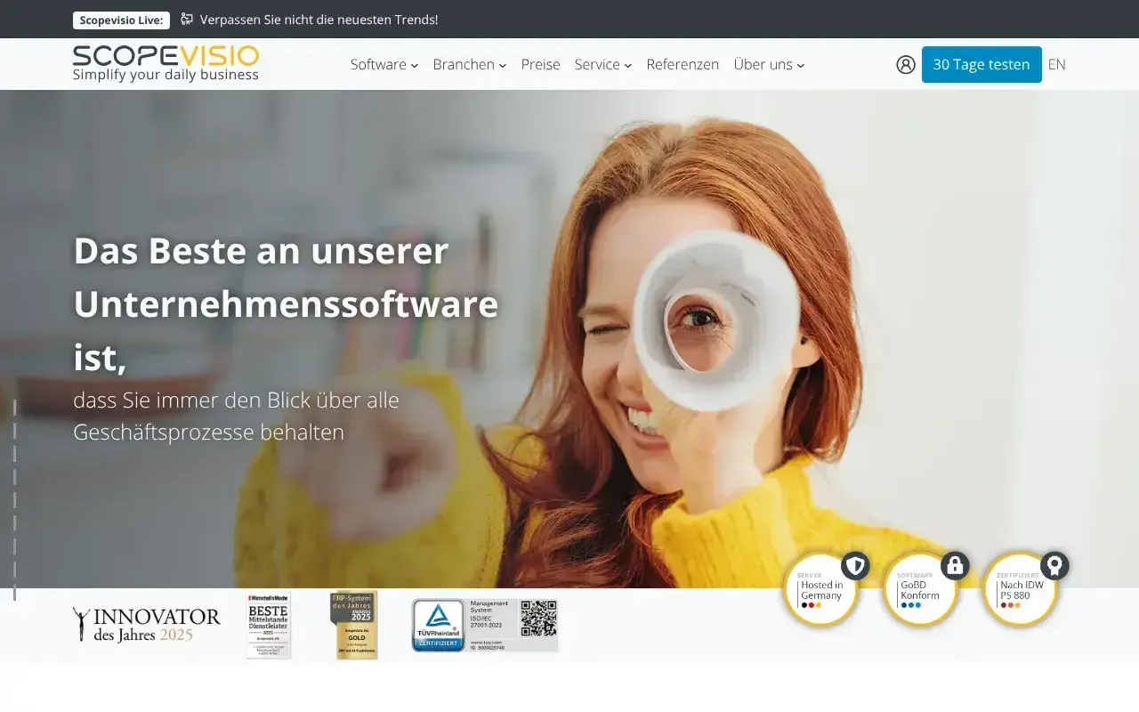 Screenshot von Scopevisio
