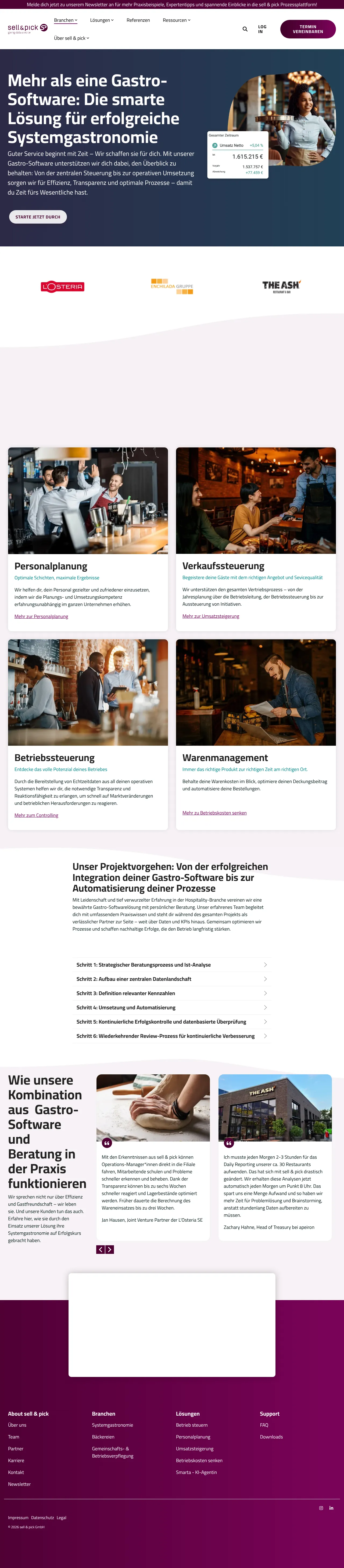 Vollständiger Screenshot von sell & pick