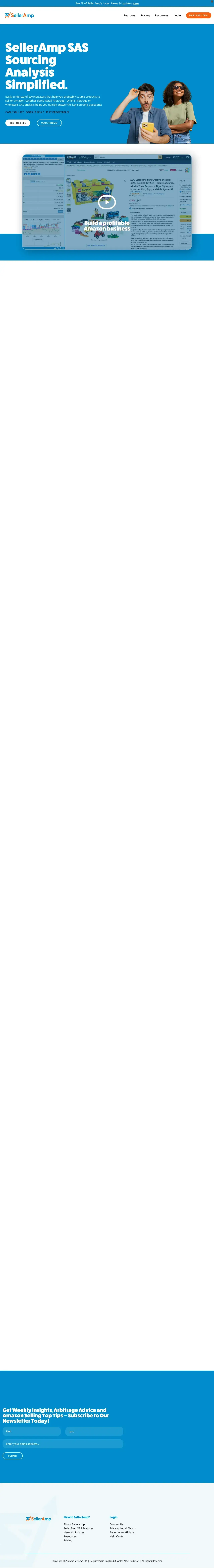 Vollständiger Screenshot von SellerAmp SAS