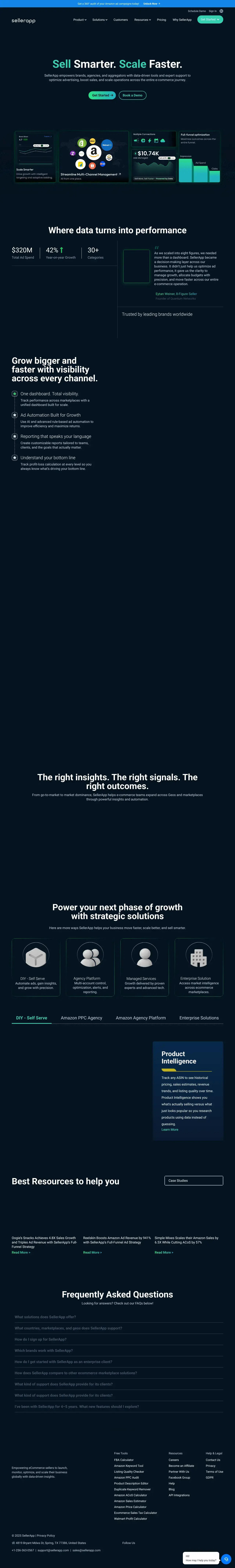 Vollständiger Screenshot von SellerApp