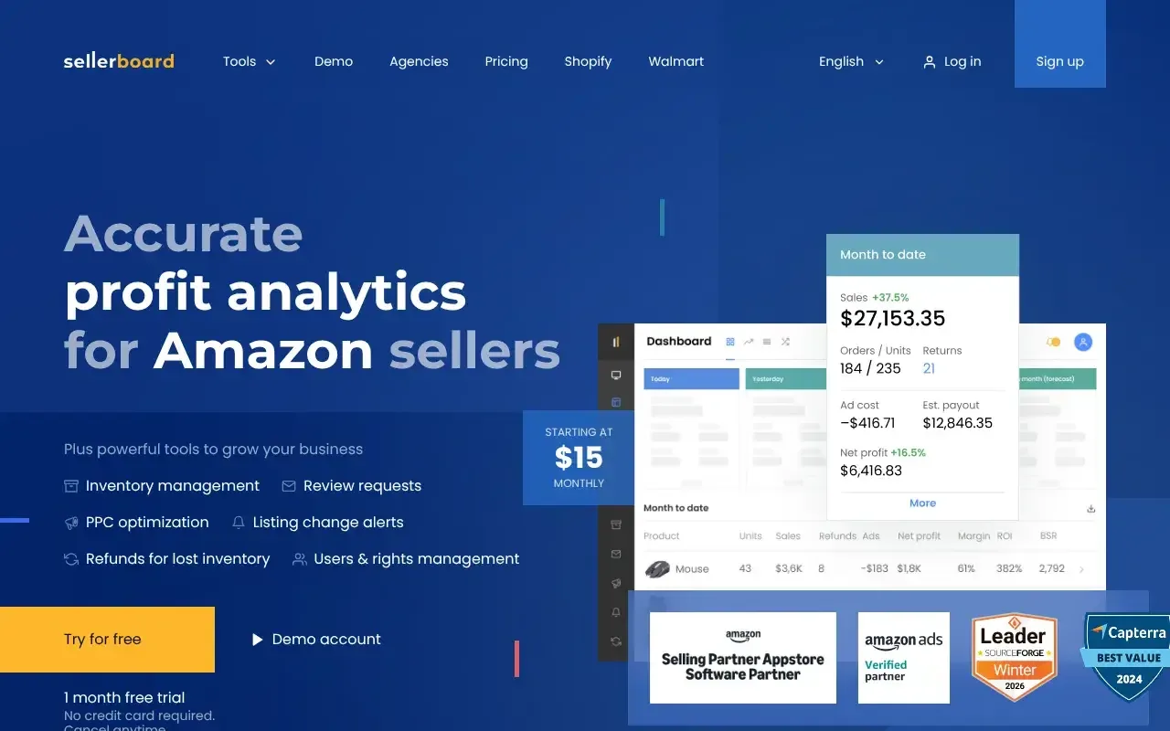 Screenshot von sellerboard