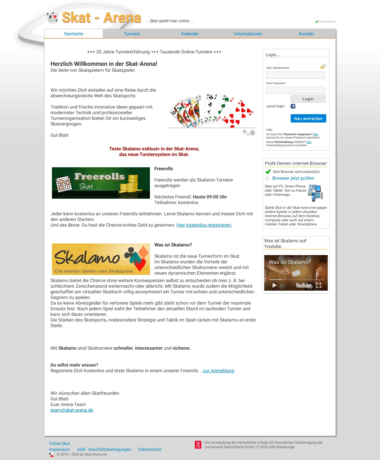 Vollständiger Screenshot von Skat Arena