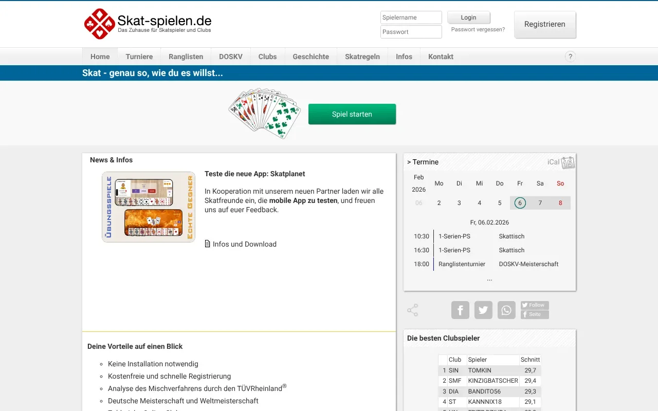 Screenshot von skat-spielen.de