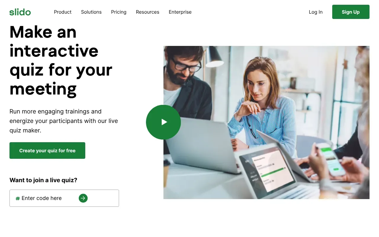 Screenshot von Slido