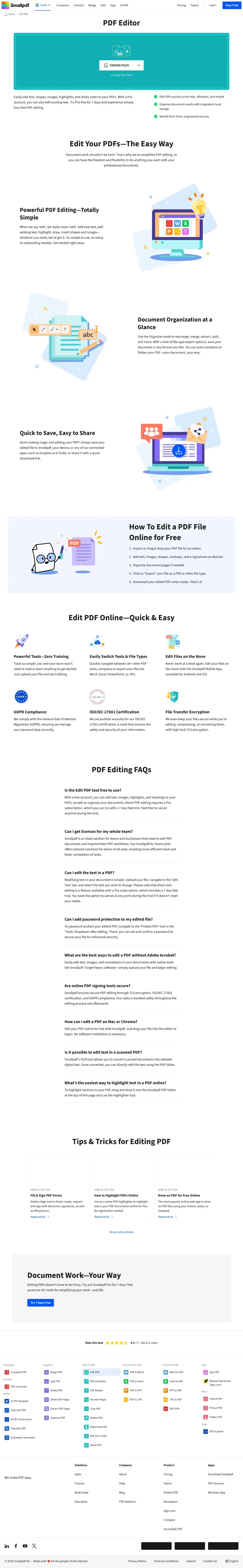 Vollständiger Screenshot von Smallpdf