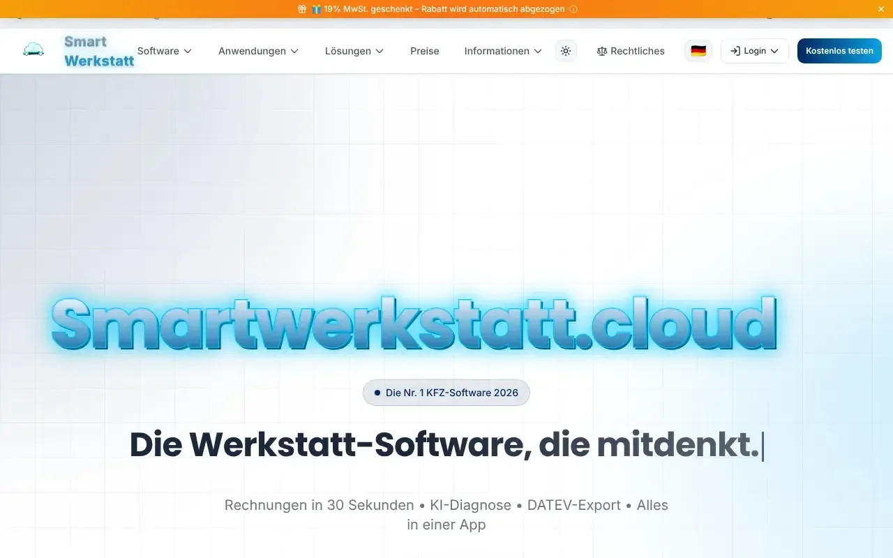 Screenshot von SmartWerkstatt