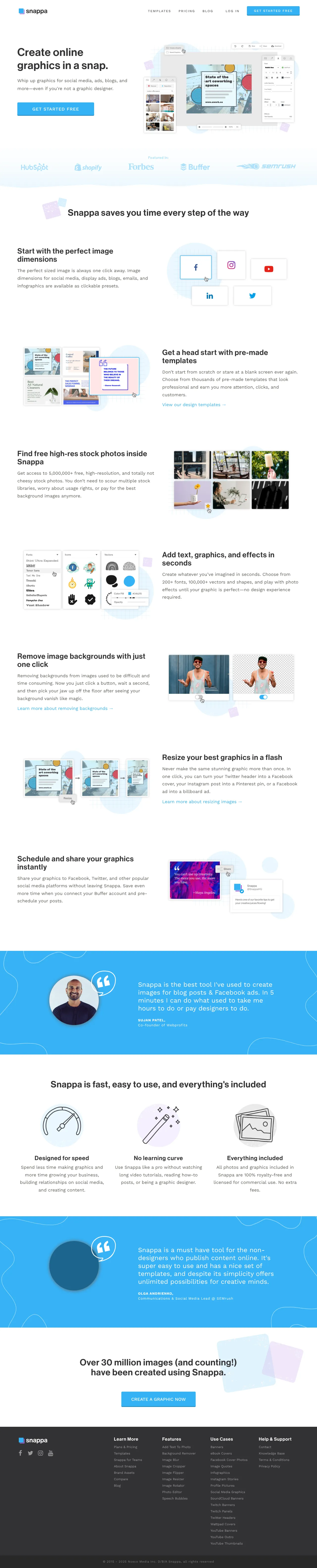 Vollständiger Screenshot von Snappa