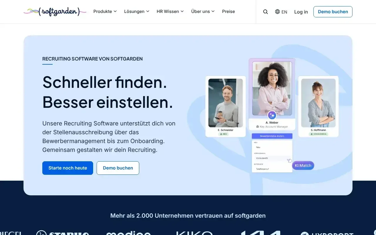 Screenshot von softgarden
